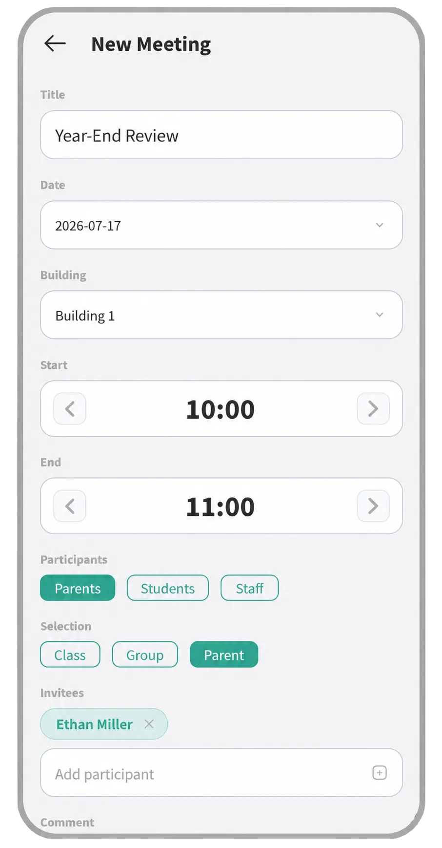 Creating a meeting in the Mojo mobile app