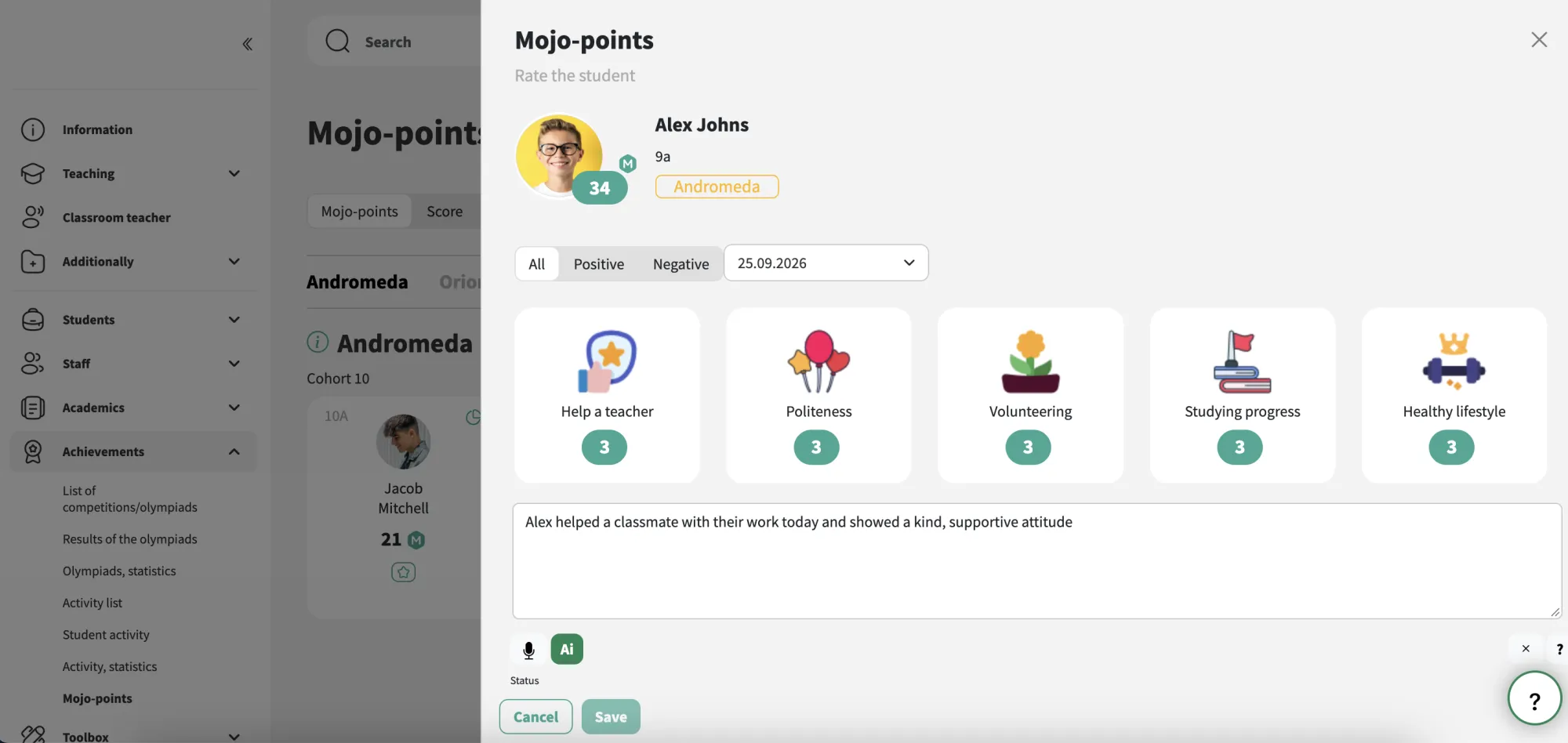 Award Mojo Points