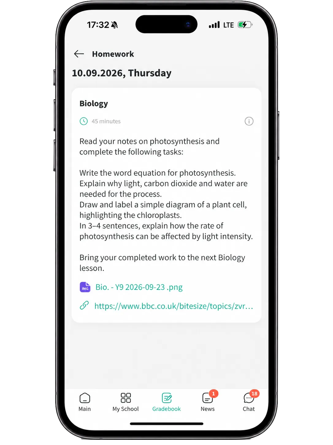 Homework on mobile